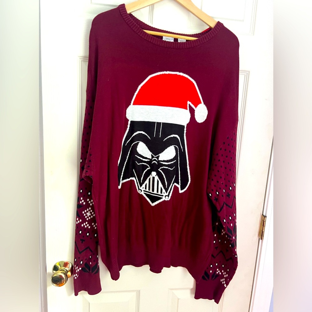 NWT Disney 100 Star Wars Target Darth Vader burgundy holiday sweater size XL